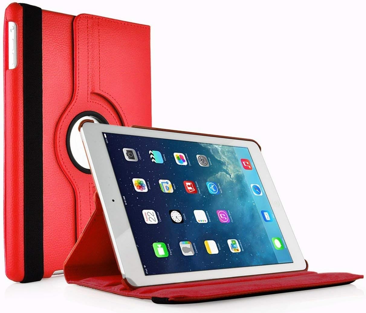 Mobistar iPad Mini Case, Case for iPad Mini 1/2/3, 360 Degree Rotating iPad mini rotating case, Apple iPad Mini Cover with Multiple Viewing Angles (Red)