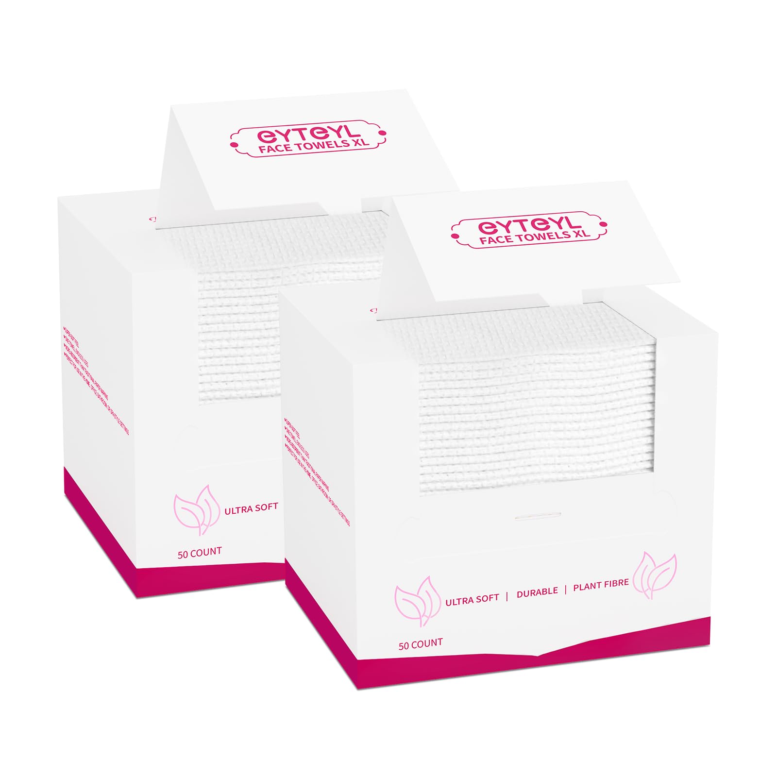 Disposable Face Towel XL 100 Count, 25x30cm Face Towelettes, Cloth Tissue, Facial Towel Compatible with Clean Skin, Makeup Remover Cloth and Facial Wash Dry Wipes (EF Pattern)