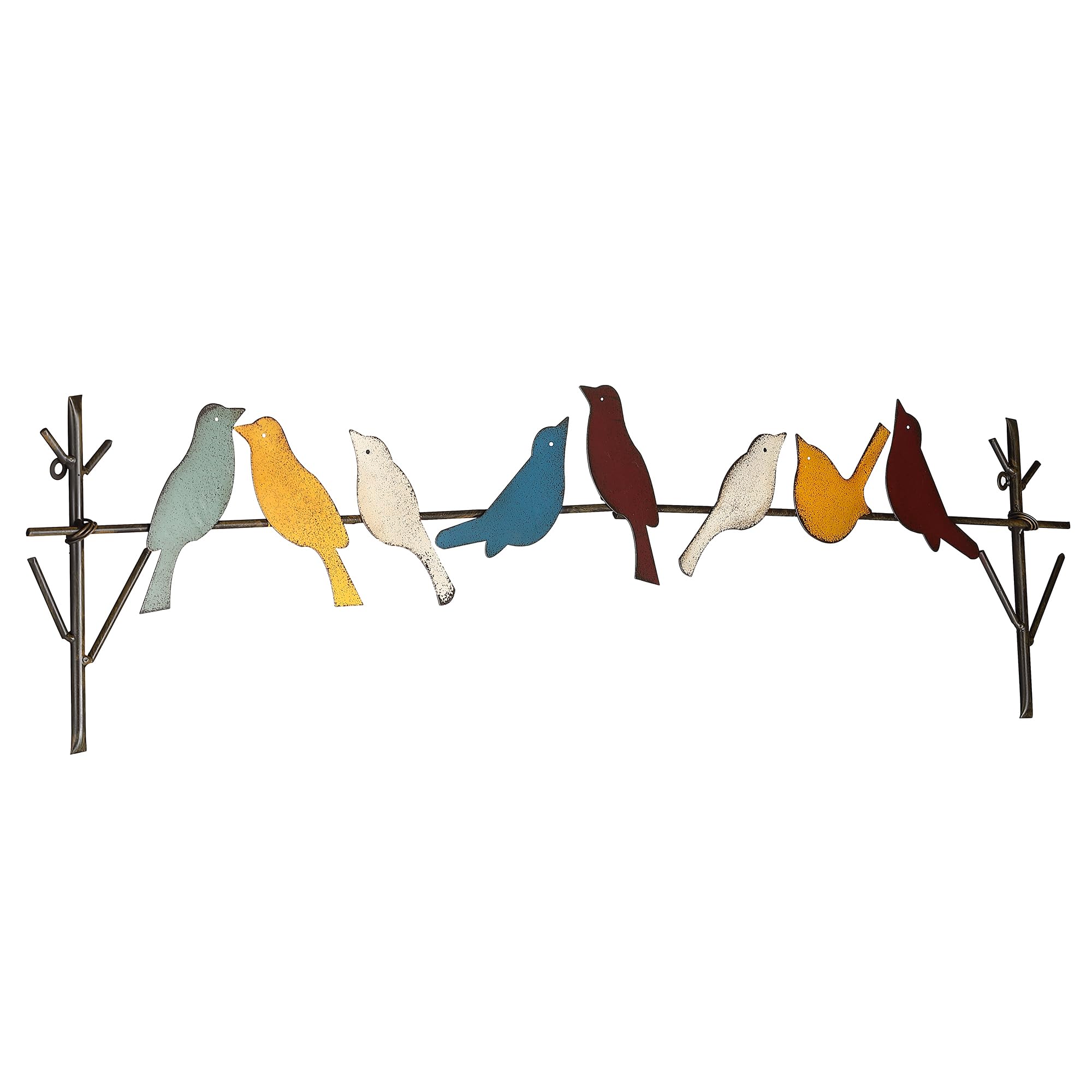 Photo 1 of Wenbery Metal Birds Wall Art – Metal Birds Wall Decor Art Birds On a Wire Metal Bird Wall Decor Outdoor Bird Decor (Large - 32.28"X7.71")