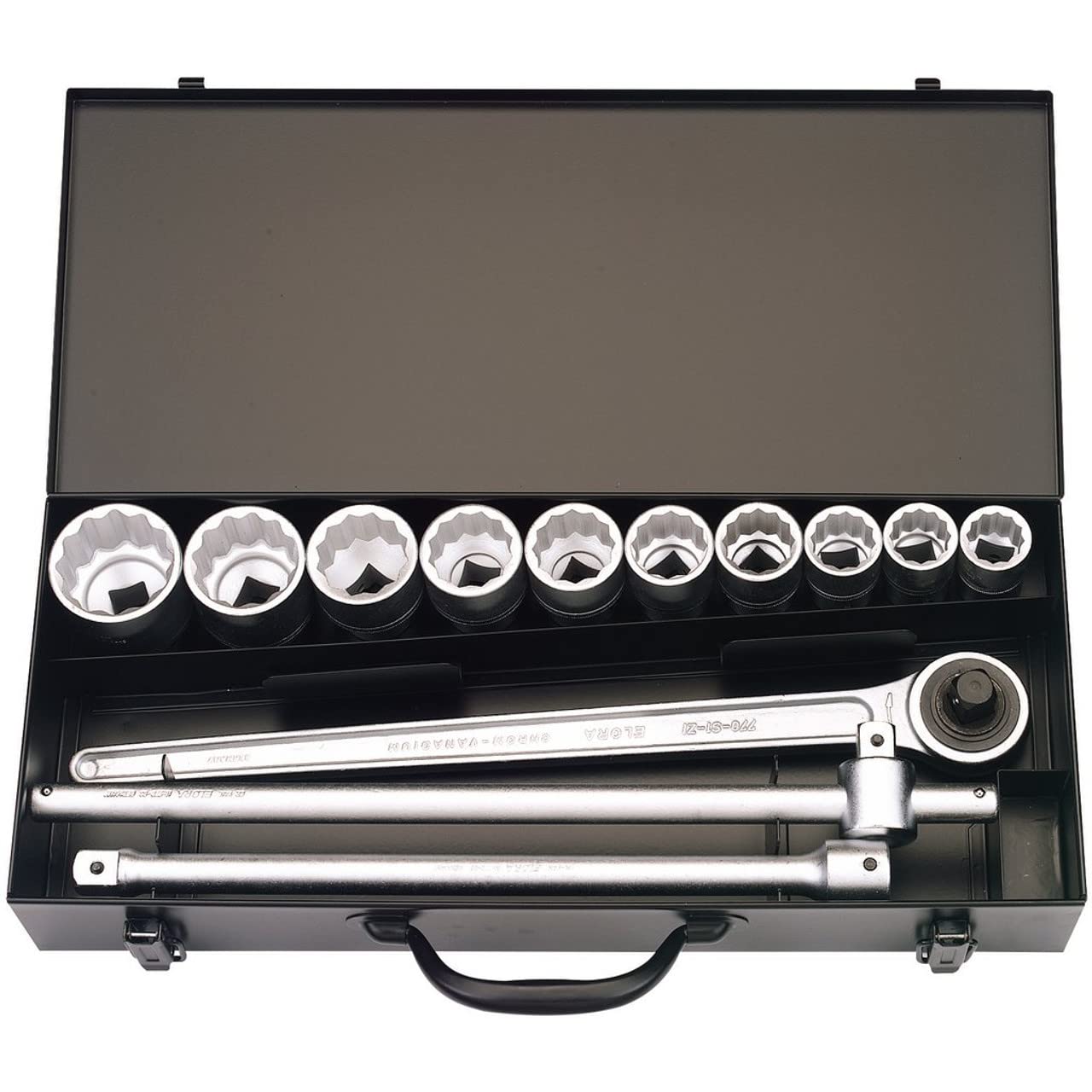 Draper 385 Elora Metric Socket Set, 3/4" Square Drive, 13 Pieces