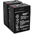 Casil 6v 5ah Battery AGM SLA Rechargeable Battery Replaces 6v 4.5 ah Rechargeable Battery, 6v Battery for Ride on Toys, Emergency Lights ELB-0604 Battery ELB0604 (2)