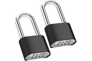 Large Heavy Duty Combination Padlock [Long Shackle][New Version] Diyife 51.5mm 4 Digit Locker Lock Weatherproof Lock Outdoor 