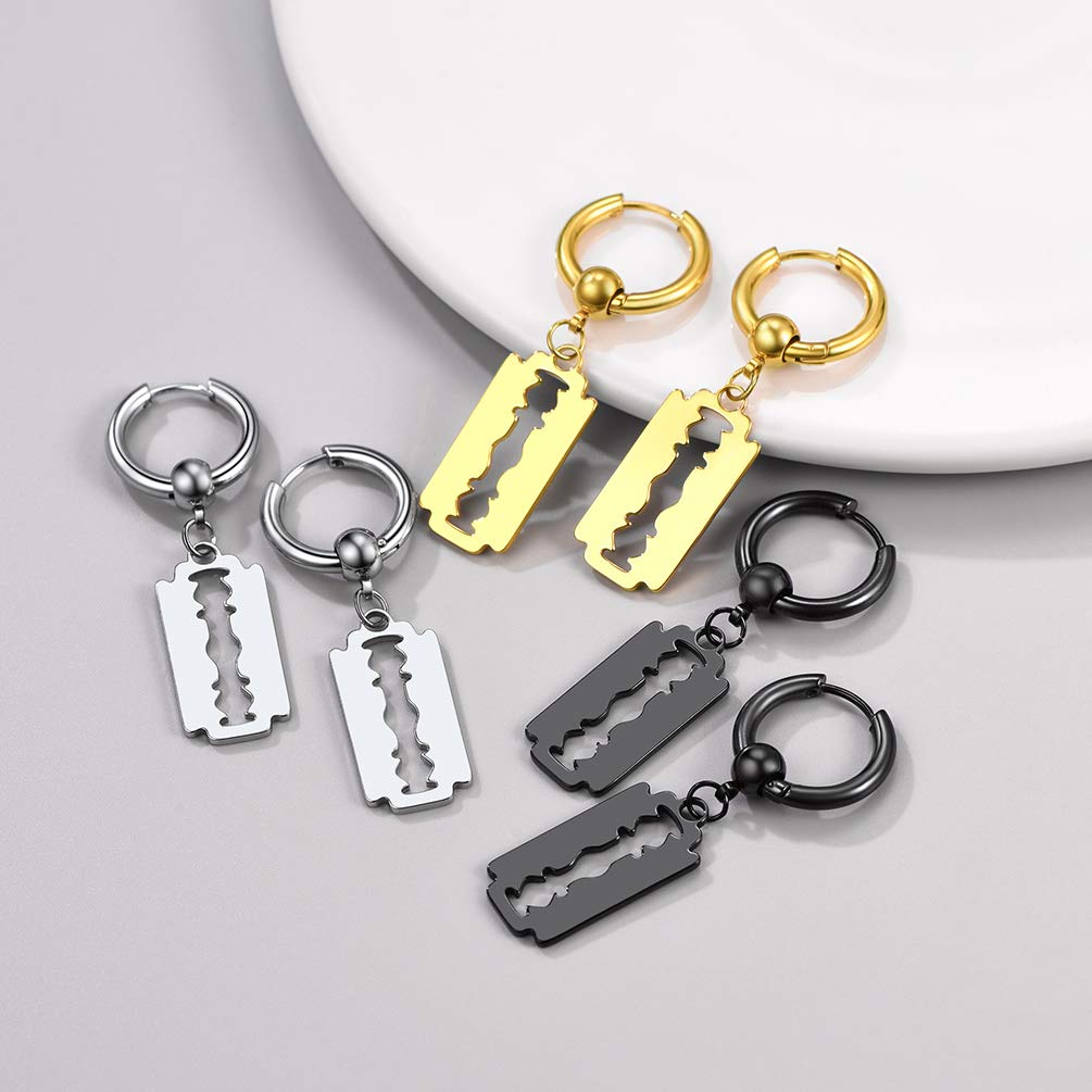 18K Gold Plated Razor Blade Earrings