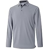 Mens Golf Shirt Short and Long Sleeve Moisture Wicking Dry Fit Performance Solid Casual Pique Golf Polo Shirts for Men