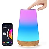 Bonsery Smart Table Lamp, Dimmable Nursery Night Light with App/Voice Control Compatible with Alexa, Led Desk Lamp with 32 Modes 2700-6500k & Music Sync, Bedside Lamp for Kids with Timer