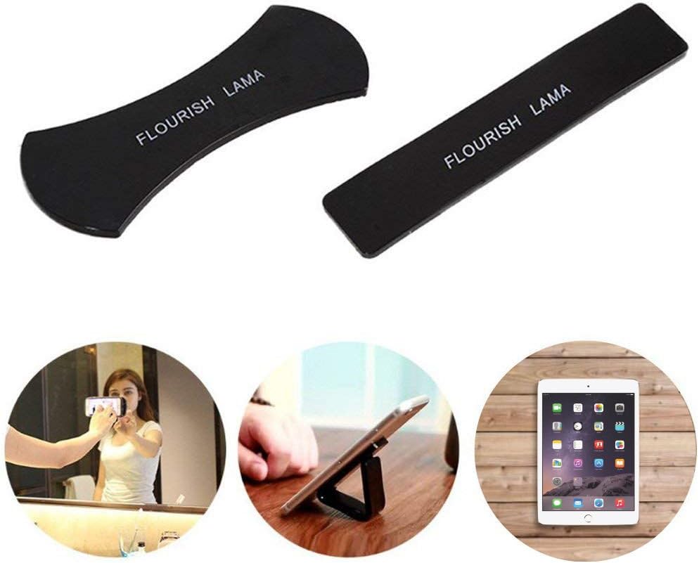 Fixate Gel Pads Flourish Lama Sticky Gel Pad Nano Rubber Powerful Strong Amazing Anti-Slip Sticker for Mobile Phone Holder Washable Reusable Sailor Sticker (Black)