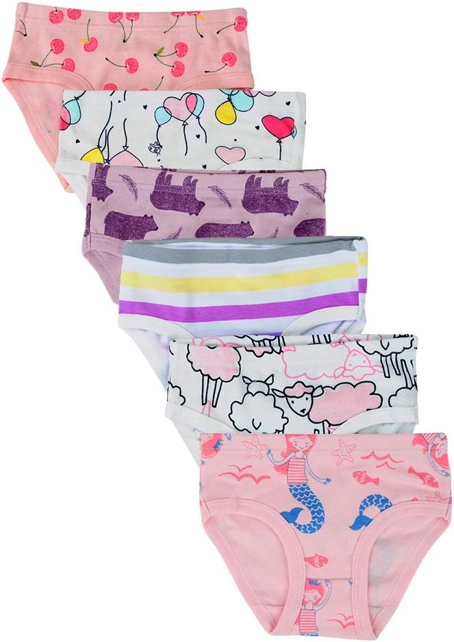 Toddller Girls' Underwear Baby Soft Cotton Panties Little Kids Assorted Briefs (Pack of 6)