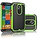 Moto X (2nd Gen) Case, Tekcoo(TM) [Tmajor Series] [Green/Black] Shock Absorbing Hybrid Rubber Plastic Impact Defender Rugged Slim Hard Case Cover Shell For Motorola Moto X 2nd Generation 2014