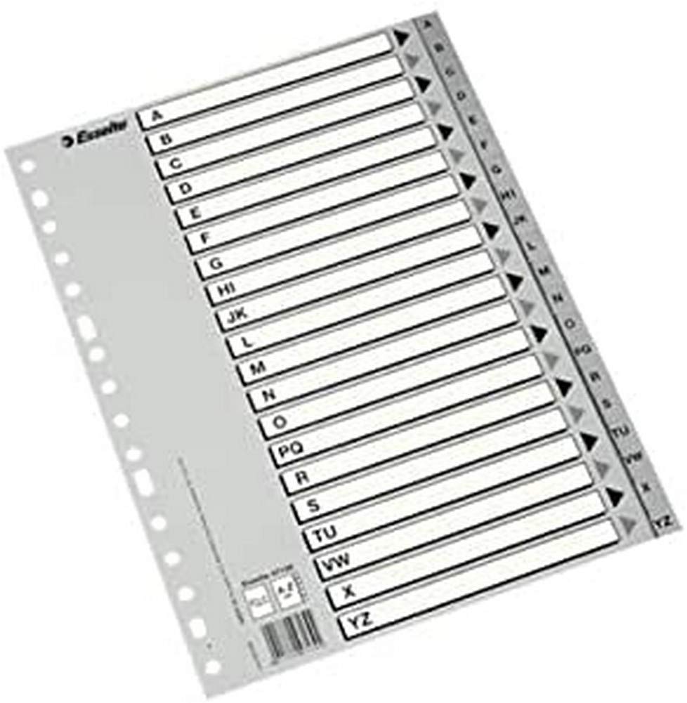 Esselte Plastic Alphabet PP, Folio Size, ECO Range, Grey, 47139