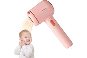 YALICE Cordless Kids Hair Dryer for Infant, Low Heat Gentle Air Small Rechargeable Hair Blow Dryer for Baby Butt Skin with 3 Speed Settings, 0-3 Years Using (Orange)