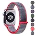 Pantheon Woven Nylon Replacement Apple Watch Band by, Sport Loop Edition, For Men or Women, Strap fits the 38mm or 42mm Apple iWatch, Compatible Series 1, 2, 3, Nike (Pink and Blue, 38mm)