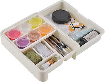 AGWa Bandeja de cubiertos de plástico extensible con compartimentos