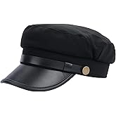 Black Chauffeur Hat Retro Flat Top Cap Driver Newsboy Costume Hat for Men Women Party Daily Wear