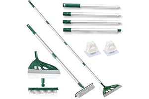 BURFERLY Heilo Magic Silicone Broom Sweeper, Multifunction Silicone Broom, Household Squeegee Broom for Floor Cleaning, Bathroom, pet Hair, Dog Broom Brush Set (Green)