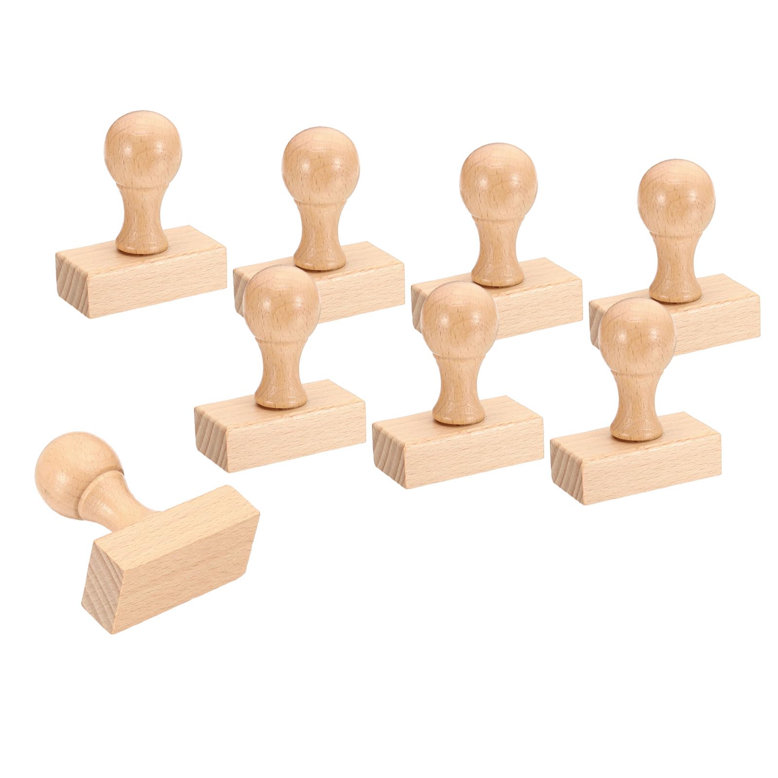 PATIKIL 50mm Stamp Wood Square Handle, 8 Pack Wooden Knobs Stamp Mounts Drawer Pulls for Stamp Making DIY Crafting Scrapbooking, Brown