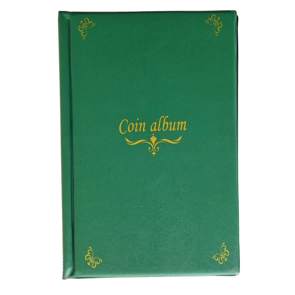 MULOVE 150 Pockets Coin Collectors Album, Coin Collection Holder Book Suitable for Coin Diameter Less Than 1.65 Inches Storage,Green