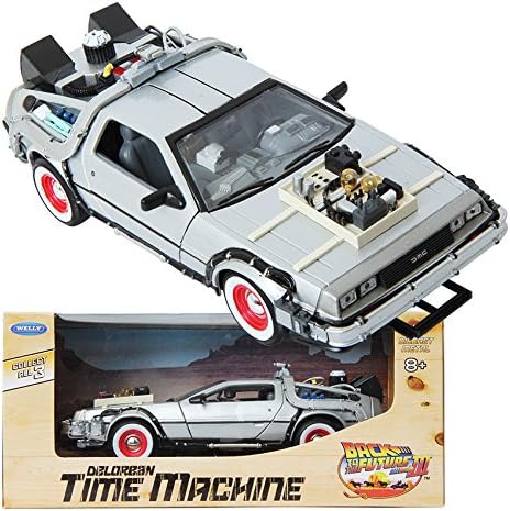 WELLY 1:24 Back To The Future III Delorean Time Machine Die-cast Metla Toy