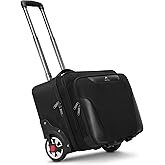MATEIN Rolling Briefcase for Men, Large Rolling Laptop Bag with Big Wheels Fits 17.3 Inch Notebook for Travel Office Work, Water Resistant Roller Computer Case College Teacher Luggage Suitcase, Black