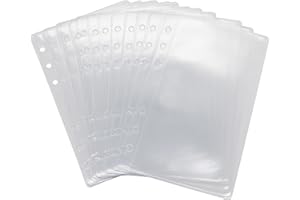 12 Pack A6 Size Clear Sheet Protectors 3.4 x 6.3 Inch Plastic Sleeves Page Protectors Top Loading Paper Protector for 6 Ring 