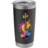 Colorful Violin Violinist Stainless Steel Insulated Tumbler