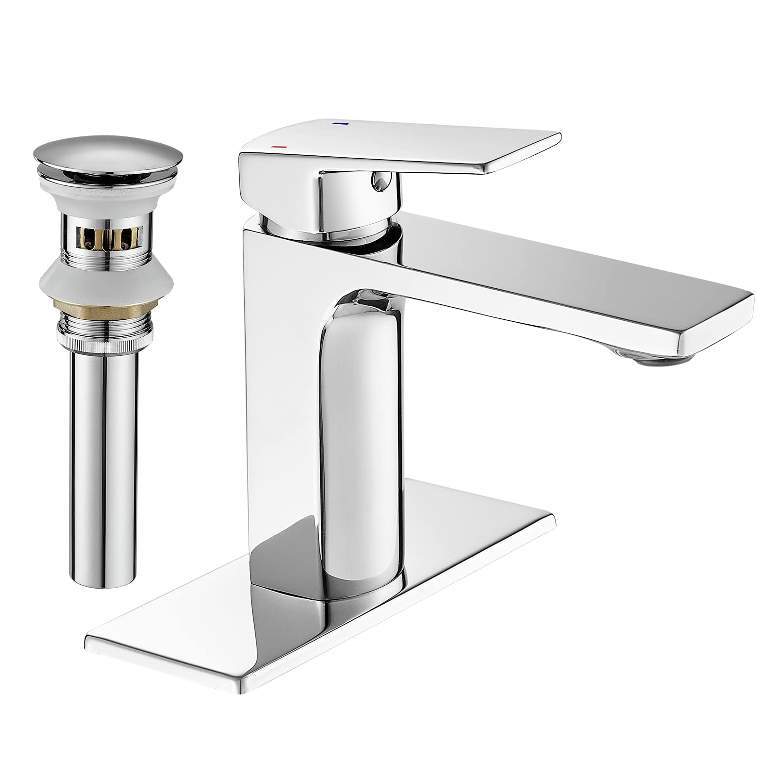 Chrome Bathroom Faucet Single Handle Bathroom Vanity Sink Faucet with ...