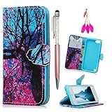 MOLLYCOOCLE iPod Case iPod Touch 5 Case Stand Wallet Purse Credit Card ID Holders TPU Soft Bumper Premium PU Leather Ultra Slim Fit Cover for iPod Touch 5 5th Generation (Color Tree)