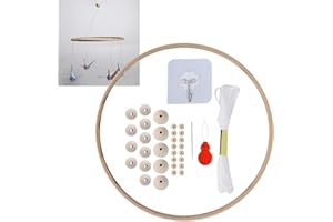 DIY Wooden Wind Chime Kit with Natural Beads & Bell | Handmade Hanging Mobile for Home Decor | Wall & Ceiling Art Gift Set fo