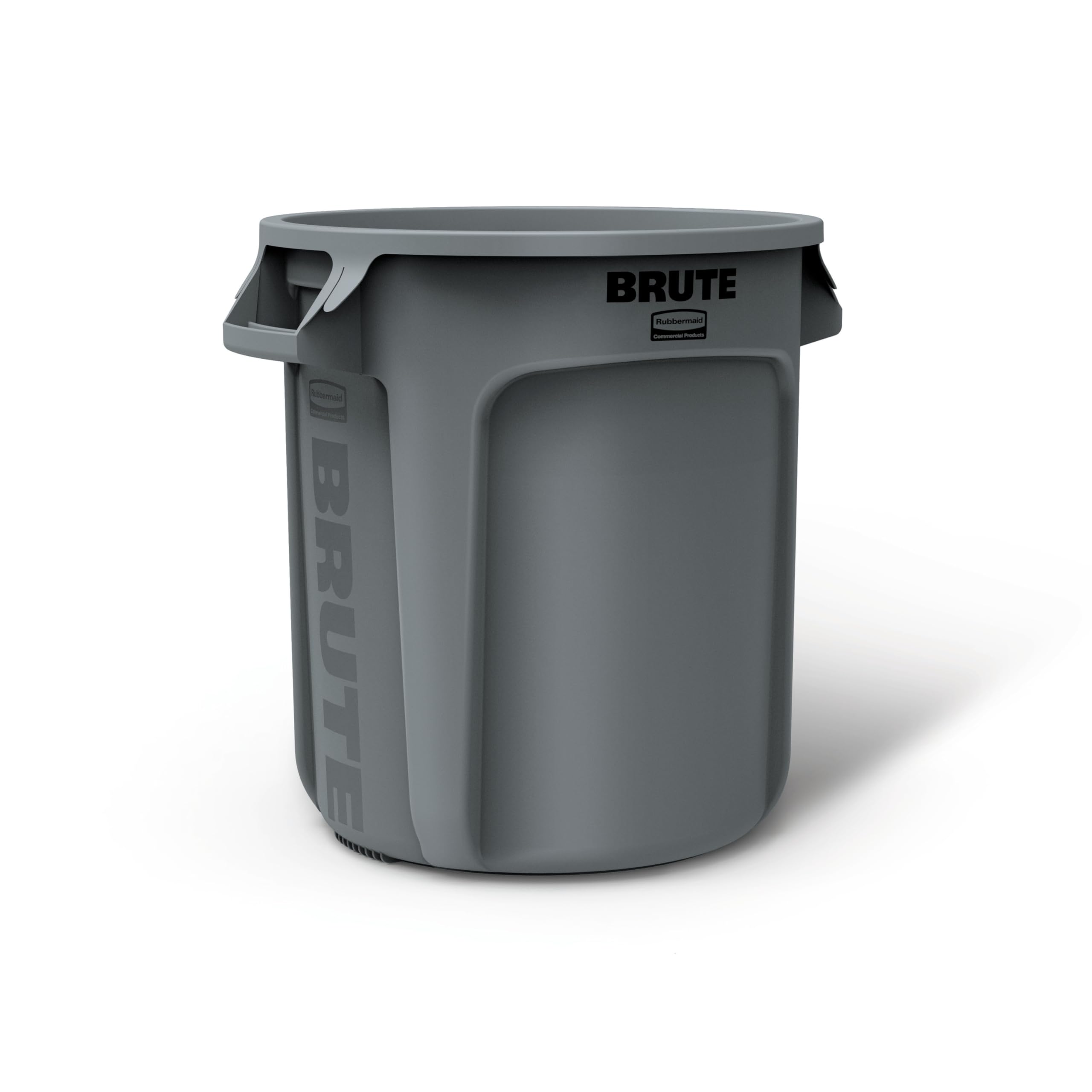 Photo 1 of 10 gal Rubbermaid Commercial Products BRUTE Heavy-Duty Round Trash/Garbage Can, 10-Gallon, Gray, Outdoor Waste Container for Landscapers/Construction/Restaurants/Office/Warehouse/Commercial Environments