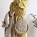 Straw Handbags for Women Beach Large Shoulder Summer Top Handle Crossbody Round Purse Ladies Woven Rattan Fashion Crochet Khaki without Buckle style 2