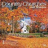 Country Churches with Scripture 2020 12 x 12 Inch Monthly Square Wall Calendar, USA United States of America