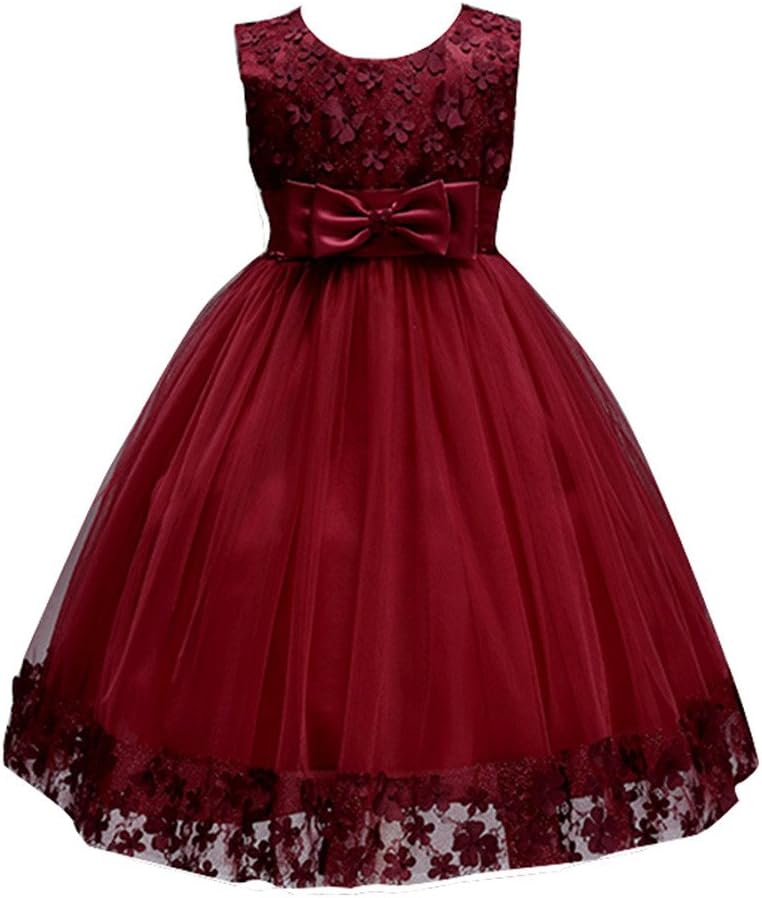 WEONEDREAM Flower Girl Pageant Dress Girls Elegant Lace Tulle Baptism Wedding Princess Gown Party Dresses