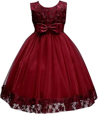 WEONEDREAM Flower Girl Pageant Dress Girls Elegant Lace Tulle Baptism Wedding Princess Gown Party Dresses