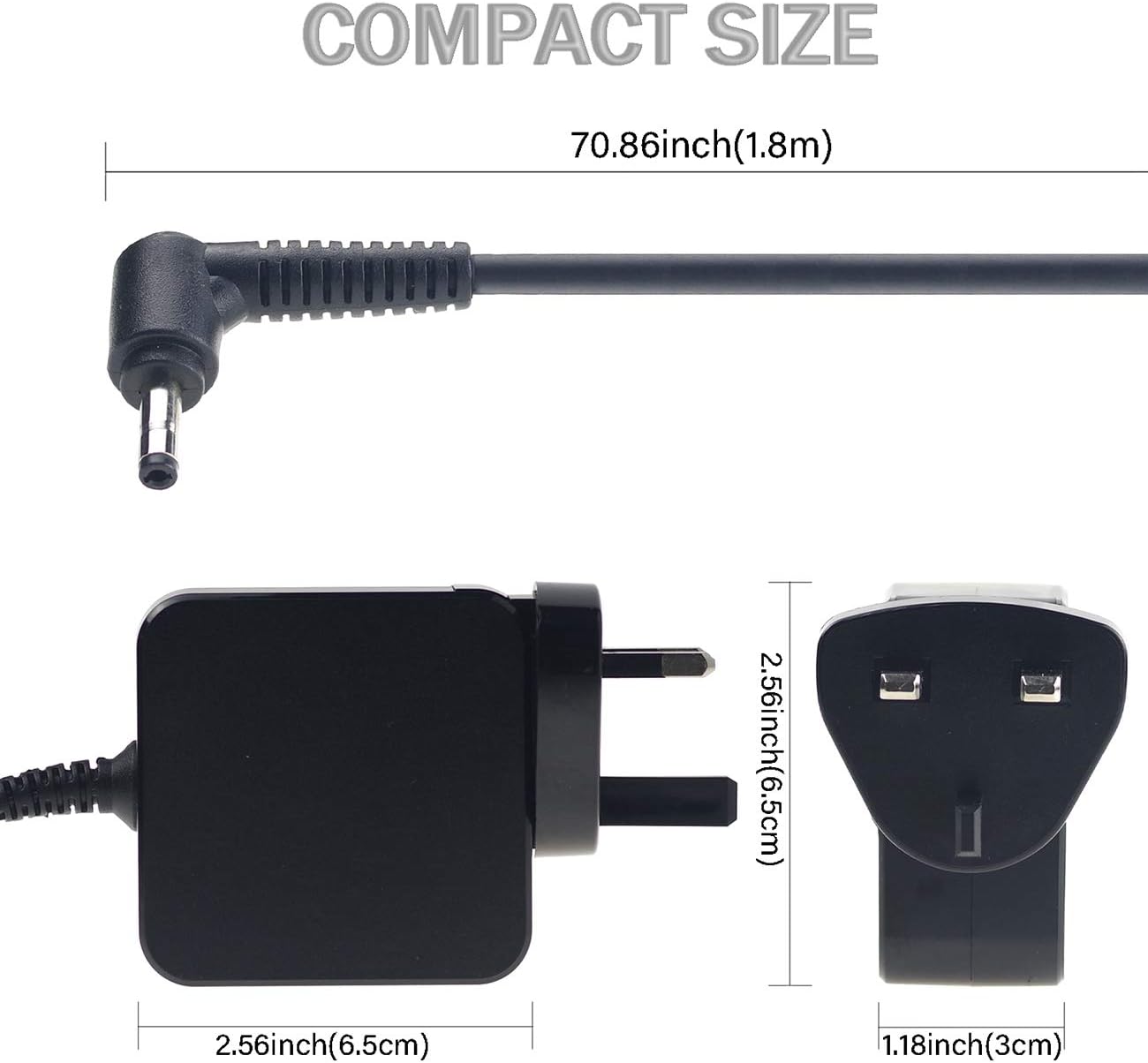45W Laptop Charger Compatible with ASUS VivoBook 14 15 S14 S15 E203M E406M E410M X553M X553S X540L X540UA X540SA X540LA X556U X556UA Zenbook UX303U UX305 UX305F UX305C 19V 2.37A Power Supply Adapter - Image 4
