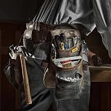 DEWALT Pro Leather Tool Rig Belt with Hammer Loop Multiple Pockets DWST50113 view 2