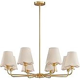 KAISITE Modern Gold Chandelier 8-Light Farmhouse Chandelier for Dining Room Industrial Dining Kitchen Light Fixture Over Tabl