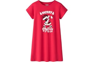 CYCHELRY Teen Girls Nightgowns-Loose Short Sleeve Sleepwear Cute Bear Nightdress Tween Pajamas Size 8-16