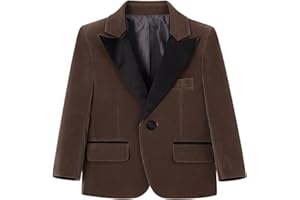 SOBRISAH Boys Formal Blazer School Jacket Plus Size Button Sport Coats for Kids Outwear Dinner Party