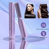 Lonnalee Rechargeable Mini Cordless Hair Straightener Brush 2-in-1 Negative Ion view 6