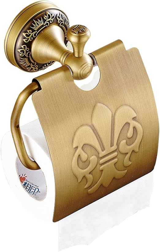 YUTU THG02 Brass Bronze Toilet Paper Holder Carved Antique