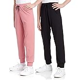 Sweet Hearts Girls Sweatpants - 2 Pack Soft Fleece Athletic Performance Jogger Girls Pants: Made in USA (Sizes 5-18)