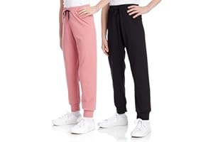 Sweet Hearts Girls Sweatpants - 2 Pack Soft Fleece Athletic Performance Girls Jogger Pants Activewear: Made in USA (5-18)
