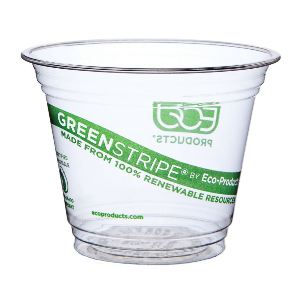 EcoProducts GreenStripe Renewable Compostable Cold Cups, 9 oz, Case of
