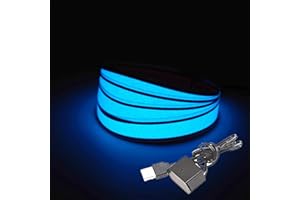 TiTiToo EL Tape, USB 5V Powered, 1.5 cm Wide Constant Light Strip, Suitable for DIY Various Holiday Parties (Blue, 2m)