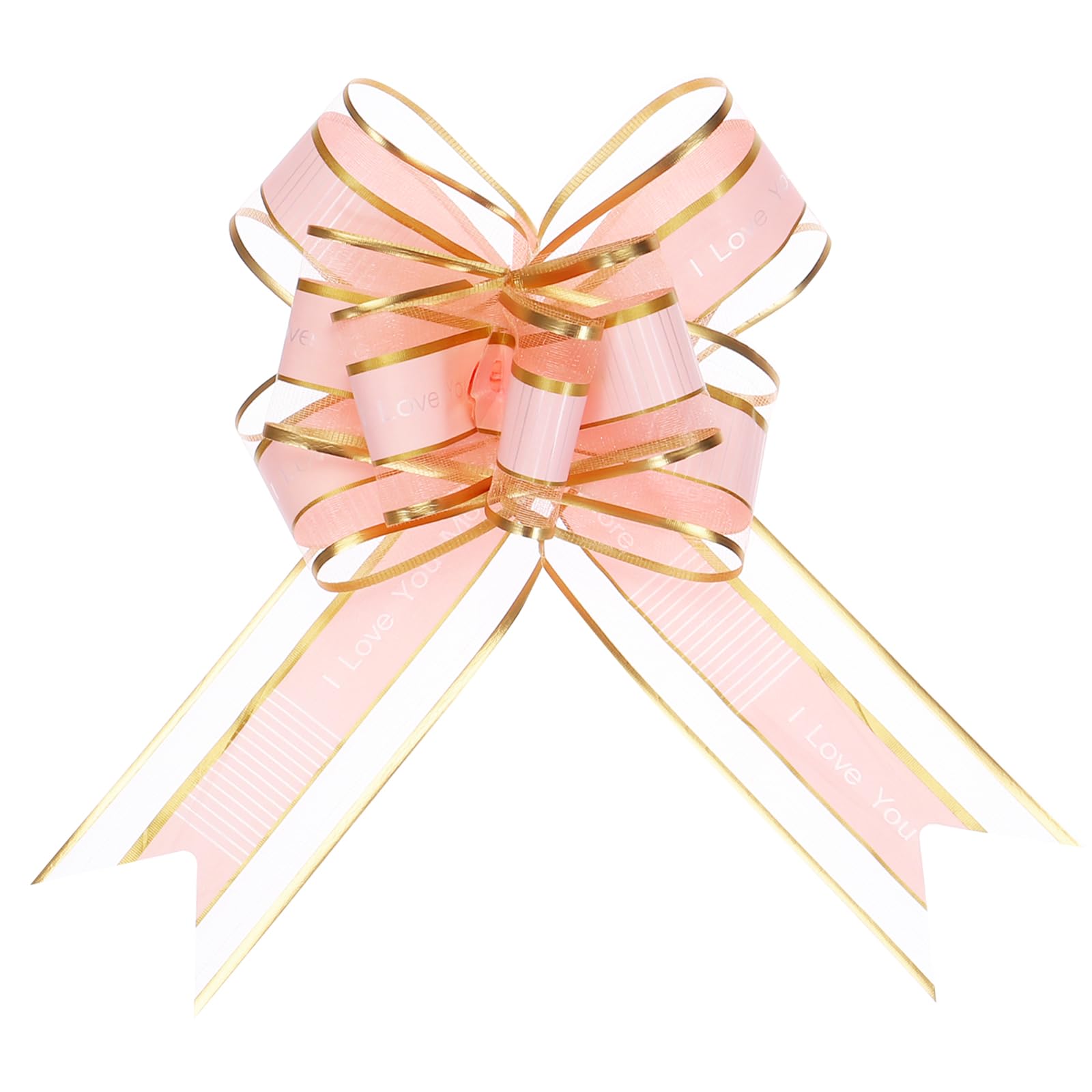 Uxcell 10pcs 9 Inch Extra Large Pull Bow Love You Gift Wrapping Bows Ribbon Organza Pink for Wedding Baskets Presents Christmas Party