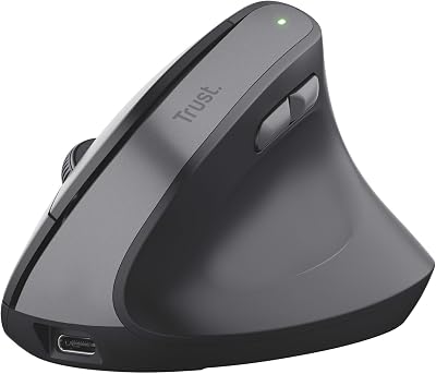 Yuno Souris Ergonomique sans Fil, Souris Verticale Rechargeable, Noir