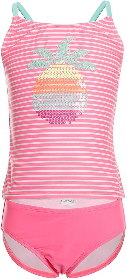 BELLOO Girls Two Piece Swimsuits Stripe Tankini Bathing Suits Swimwear for 3-14 Years