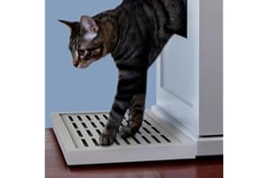 THE REFINED FELINE Litter Catch for The Refined Litter Box Enclosure Cabinet in Smoke Gray, Solid Wood with Slots to Catch Stray Litter As Cats Exit The Litter Box, Trap Door for Easy Emptying