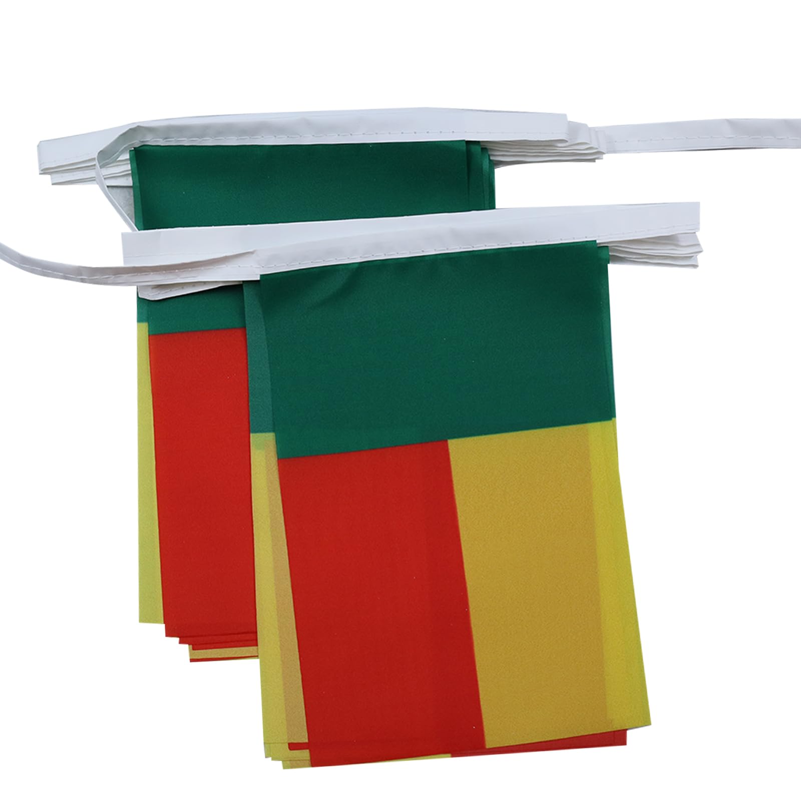 AZ FLAG Benin Bunting Flag, 20 Ft Garland with 20 Small Beninese Flags 8'' x 6'', 100% Polyester String Pennant, 6 meters — image 1