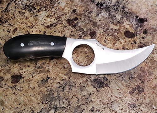 Knife and Leather Sheath Combo Deal - Fixed Blade 3.5" Stainless Steel Short Skinning Hunting Knife Concealed Carry Scout Carry Quickdraw Sheath