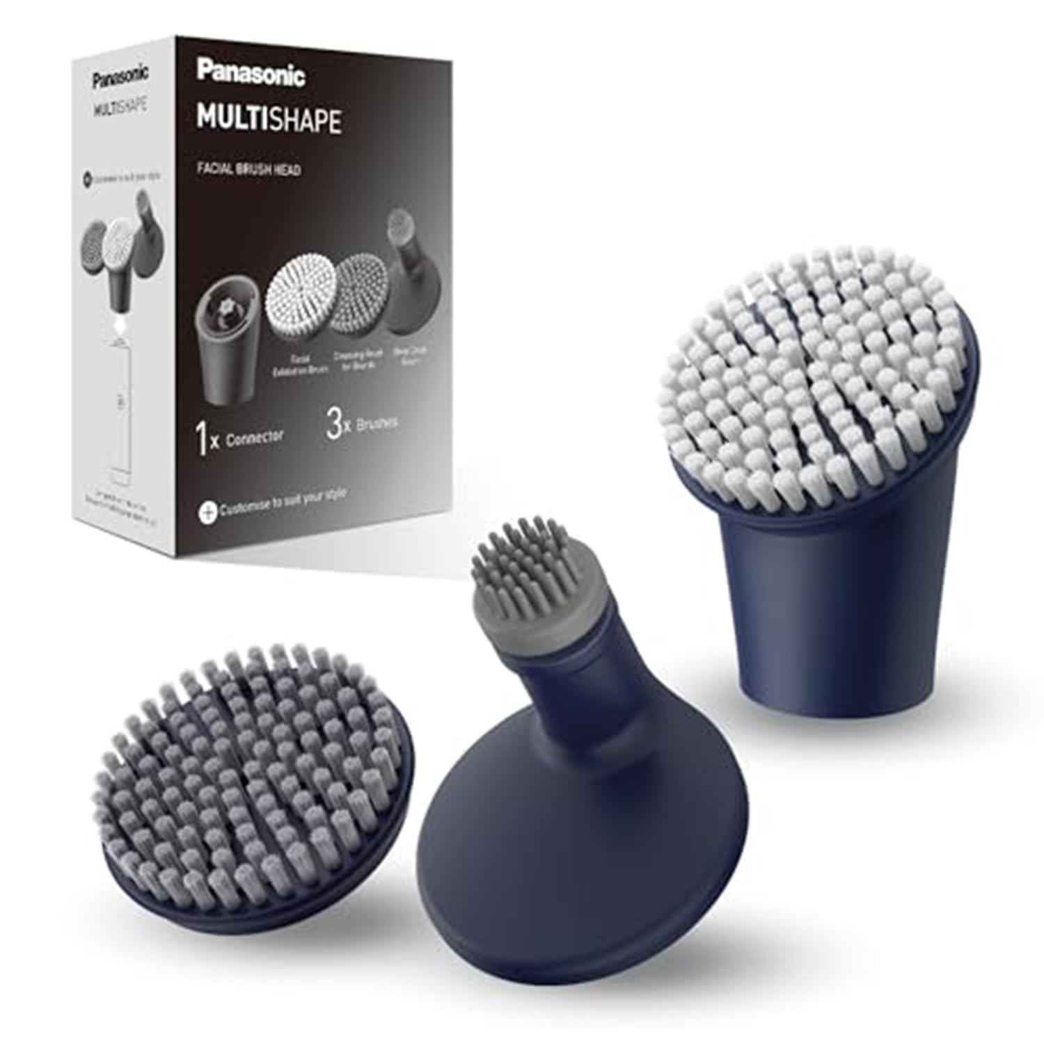 Panasonic ER-CFB1 Multishape Modular Personal Care System, Facial Brush Head Attachment Set, Exfoliation and Cleansing Beard Brush, Deep Clean Attachment, Black